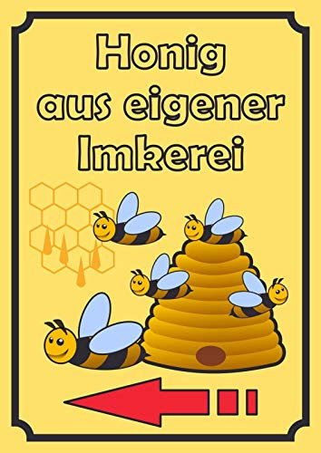 HB-Druck Verkaufsschild Schild Honig Hochkant mit Pfeil Links A0 Rückseite selbstklebend