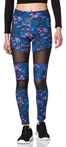 Urban Classics Damen Camo Tech Mesh-Leggings, Digital Duskviolet Camo, S