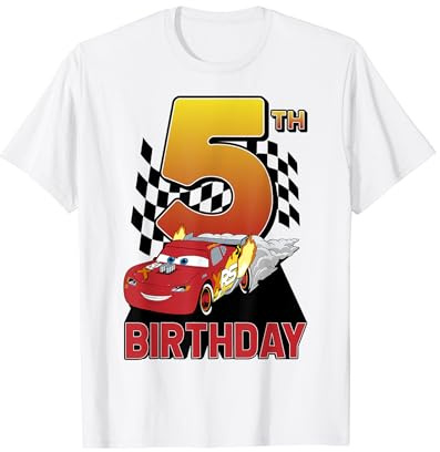 Disney Pixar Cars Lightning McQueen 5th Birthday Peel Out T-Shirt