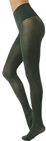 CALZITALY Collants Opaques Sans Coutures, Collants en Microfibre, Collant Confort, S, M, L, XL, XXL, Noir, Bleu, Vert, Orange, Bordeaux, Made in Italy (M-L, Vert foncé)