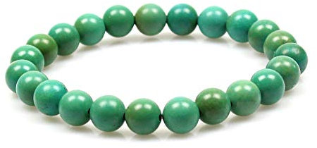 MJDCB Bracelet Turquoise Naturelle 8mm Perle Pierre de Protection Puissante