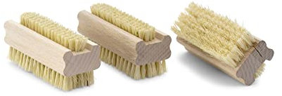 Novaliv 3X Reinigungs-Bürste aus Holz Nagelbürste nachhaltig Bürste für Hand Nägel und Finger Professionelle Reinigung Fibre Naturborsten Nagelbürste hart Fingerbürste Handwaschbürste Bürste