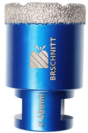 Broca de diamante de 40 mm, BRSCHNITT M14 Sierra perforadora de diamante soldada al vacío para baldosas, gres porcelánico, cerámica, mármol, granito, perforación, adecuada