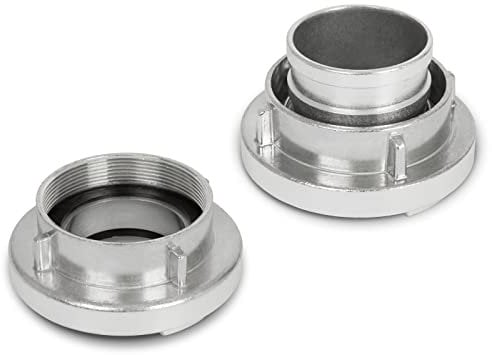 EBERTH 3 Festkupplung und Saugkupplung im Set, Storz B Schlauchkupplung 3 Zoll, Durchmesser Innengewinde 87mm, Außendurchmesser Schlauchtülle 75mm, Aluminium Kupplung mit Dichtung, Storz 75-B