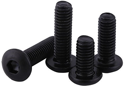 Duokon 50 Stück M3 Innensechskant Schrauben Set, Schwarze Sechskant Sockel Flachkopf Schrauben Setzen, Zylinderschrauben, 10,9 Klasse Legierungs Stahl, Volles Gewinde, Einfaches Ende (M3*10mm)