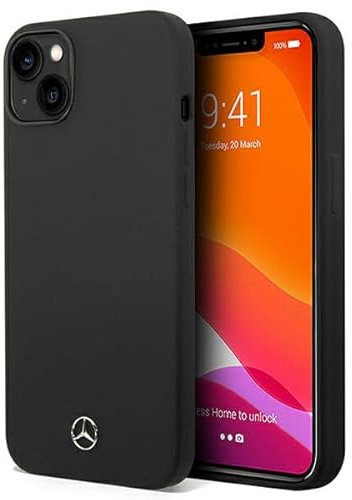 CG MOBILE Mercedes-Benz Schutzhülle für iPhone 14 Zoll (35,6 cm), mit Mikrofaser-Innenseite, Flüssigsilikon, Glatte und Kratzfeste Schutzhülle mit einfachem Schnappverschluss, Stoßdämpfung und