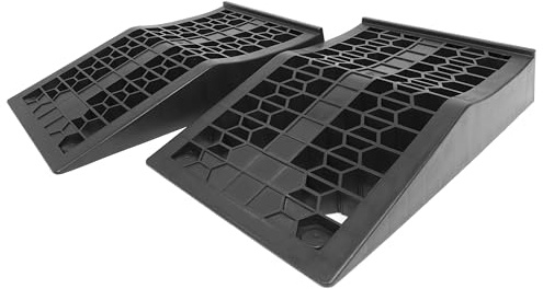 MAXXHAUL 50699 Low Profile Car Ramps for Vehicle Maintenance & Display, Short Incline for Floor Jack Support (2-Pack), 4,400 lb Capacity (2,200 lbs per Ramp)