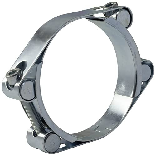 AERZETIX - C63772 - Morsetto di serraggio a doppio perno 60-70mm - larghezza striscia 20mm - in acciaio zincato - colore argento - pompa irrigazione chimica tubo aria compressa
