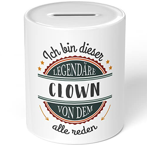 JUNIWORDS Spardose Sparbüchse, Ich Bin Dieser legendäre Clown, von dem alle reden (5043508)