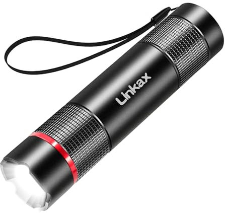 Linkax Taschenlampe LED Aufladbar, Mini Klein Taschenlampen Kinder Flashlight Handlampe für Camping Wandern Outdoor Notfäll, Kleine Vatertagsgeschenk Gadgets Geschenke für Männer Papa Kinder Opa