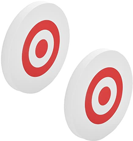 FYOBOT 2 pièces 25 x 3 cm tir à l'arc Eva Mousse Cible Auto-guérison Arc Mobile Chasse Pratique Blanc + Rouge