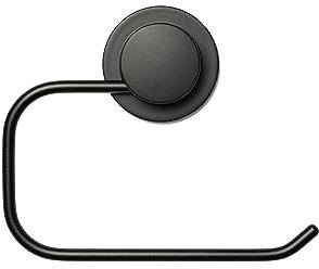 Croydex Stick 'n' Lock Toilet Roll Holder - Matt Black, Black Toilet Roll Holder Easy Installation Adhesive or Screw Fitting, No Drilling Required, All Fixings Included, Matching Bathroom Accessories