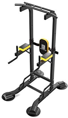 Power Tower Home Krafttraining Fitness Workout Station Klimmzug-Dip-Station, multifunktionaler Power Tower, bodenstehende Klimmzüge, einpoliger Trainingsrahmen (schwarz)