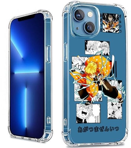 XXYUIKEZI for iPhone 14 Plus Anime Case Transparent Shockproof TPU Case for Boys and Girls (Cool Anime Case for iPhone 14 Plus)