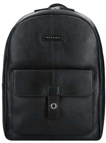 The Bridge Zaino Medio Business linea Biagio in Pelle Nero Unisex Uomo Spallacci Regolabili Tasca Interna Porta Notebook