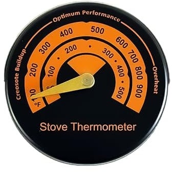 Irfora Holzofen-Thermometer, magnetisches Ofen-Ofen-Temperaturmessgerät, Herd-Top-Thermometer für Holzöfen/Gasöfen/Pelletöfen/Ofenrohre, um Schäden durch Überhitzung des Ofenventilators zu vermeiden