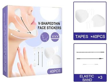 Face Lifting Tape 40pcs, Instant Invisible Face Lift Patch V-Form Facelifting Aufkleber, Make-up Facelifting Werkzeuge Für Gesicht Hals