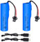 Pinsinholy 2Pack 3.7V 1200mAh Li-ion Battery with SM-2P Plug Charger Cable for Remote Control Cars Trucks Batteries Compatible with iBlivers MK724A MK734A MK737A MA739A RC Car Monster Truck Vehicle