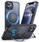 Anqrp 360° ALL-in-ONE Stand Case for iPhone 12/12 Pro Case with Rotatable Magnetic KickStand Ring Holder, Compatible with MagSafe, Shockproof Translucent Matte Phone Cover for iPhone 12/12 Pro, Black