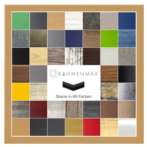 RahmenMax Skane Puzzlerahmen Bilderrahmen Posterrahmen 80 x 80 cm Gold Optik schlicht Passgenau Handgefertigt inklusive klarer Acryl Verglasung
