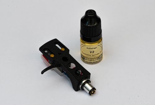 Matt Black Headshell, Cartridge, Stylus and V2 Lubrication Bundle fits Denon DP-500M, DP-300F, DP-60L, DP-A100, DP-1300, DP-1100, DP-1200, DP-1250