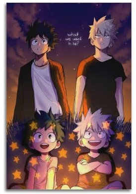 KSOXDAITIP Bakugou und Deku Anime-Poster, Leinwand-Kunstdruck, moderne Familienschlafzimmer-Dekoration, 20 x 30 cm