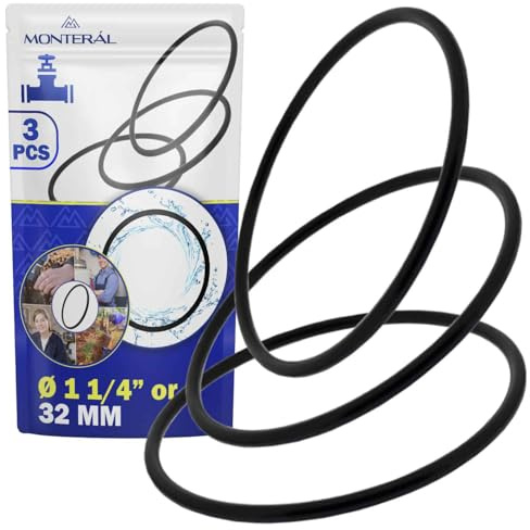 3x Siphon Dichtung mit Durchmesser von 1 1/4” oder 32 mm | Flexiblem Kunststoff - MONTERAL