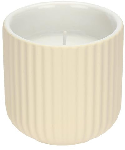 rituali domestici - Kerze Elfenbein S aus Keramik, 7,5 x 7,5 cm, Tiefe 7,5 cm, Kollektion Sofficeluce