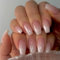 Glitter Ombre Pink French False Nails Medium Coffin, Bling French Press on Nails Short Ballerina, Ombre Pink Nails Luxury, Sparkle Fake Nails Medium Cute, Acrylic Stick on Nails Women Daily Party Wear