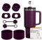 SALUOKE Lot de 8 Accessoires pour Tasse Stanley,Comprenant Couvercle de Paille,Bouchon en Anti-fuite,Botte en Silicone pour Stanley Cup 2.0 1,2l/850ml,Le Gobelet n'est pas Inclus (Plum)