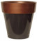 Round Plant Pot 30cm,12inch Metallic Copper 11L Garden Indoor Outdoor Planter Cover Drainage Holes, Weather, Frost Proof, Glossy Finish (1)