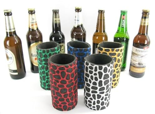 Erstklassige Qualitätskühler für 0,5L Bierdosen oder Bierflaschen im bunten Mix aus 5 Neoprenkühlern. Echtes Neopren mit 5-6mm Stärke. (Flaschenkühler DIN Noppen)