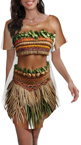 Seizesoul Damen Hawaii Funny Bikini Shirt Cover Up Kurzarm Strand Luau Party Baggy Body Bedrucktes T-Shirt Kleid