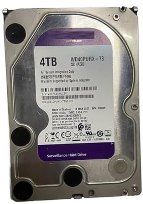 HIHSYEWYB 1 Disque Dur WD40PURX 4T for Serveur d'entreprise 3,5 Pouces, 5400 TR/Min, SATA