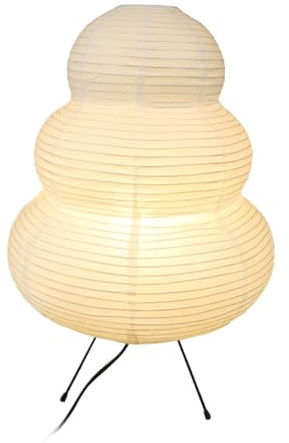 GUANSHAN Weiße Ovale Laterne Tischlampe Chinesischer Stil Papier Nachtlicht Kürbisse geformte Tischleuchtung Dekorative Bettlampe Schlafzimmer, Wohnzimmer