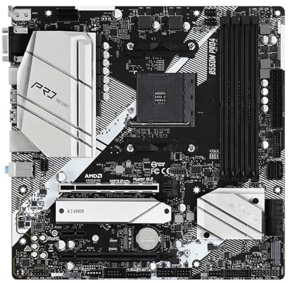 Scheda Madre Carte mère Fit for ASRock B550M PRO4 Compatible avec processeurs 5900X, 5800X3D, 5700X3D, 5600X, 5600G, 4xDDR4, 4733 MHz, M.2, HDMI, MATX, AM4