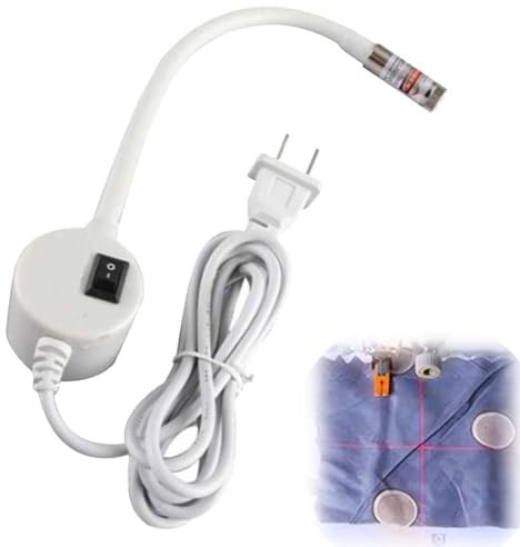 Magnetic Positioning Quilting Light for Sewing Machine, Näharbeitslicht, Nähmaschine Quilting Light mit verstellbarem Punkte-/Geraden-/Kreuzhaarpunktprojektor, Rotes Hilfslinien-Werkzeug (Kreuz-Stil)