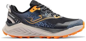 Joma Tundra 2631 Trail-Laufschuhe für Herren, Schwarz mit Orange, atmungsaktives VTS-Mesh, Gummisohle, niedriger Schaft