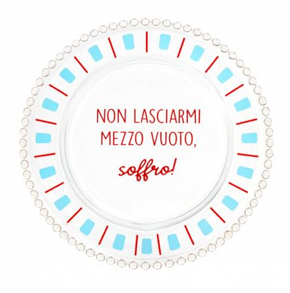 KASANOVA Piattino dessert vetro Non lasciarmi vuoto Color Bloom