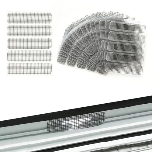 Fliegengitter Reparatur Set,100 Stück Fliegengitter Fenster Reparatur Stark Selbstklebend Glasfaser Insektenschutz Fenster für Fenster Tür Loch von Fliegengitter