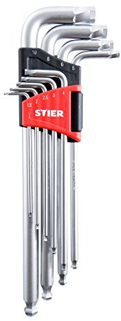 STIER Set di chiavi maschio piegate tipo esagonale speciale 9 pezzi