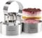 Andrew James Cooking Rings | Set of 4 Stainless Steel Chef Rings for Moulding & Presentation | Includes Food Press & Lifter | Freezer Oven & Dishwasher Safe (4cm x 6cm)