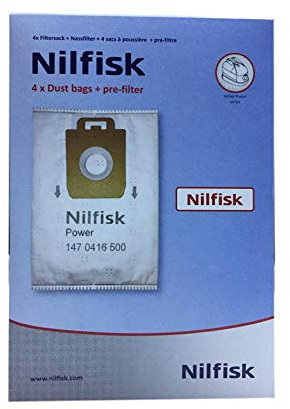 Nilfisk 107407639 accesorio y suministro de vacío Bolsa para el polvo - Accesorio para aspiradora (Bolsa para el polvo, Blanco, Nilfisk, 4 pieza(s), 1 pieza(s))