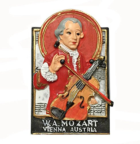 3D-Kühlschrankmagnet mit Mozart-Muster, Reiseaufkleber, Souvenirs, Dekoration für Zuhause und Küche, Wien, Österreich, Kühlschrankmagnet aus China