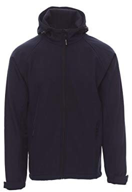 PAYPER Giacca con Cappuccio Uomo Soft Shell Gale TRASPIRABILE Impermeabile (M, Navy)