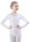 FONLAM Balletttrikot Mädchen Ballettkleidung Turnanzug Mädchen Langarm Gymnastikanzug Tanztrikot Kinder (5-6 Jahre, Weiß)