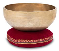 XDrum Omshanti Klangschale 10 cm Set - Gewicht: 300g - handgemacht in Indien - ideal für Meditations- und Therapiezwecke - inklusive passendem Kissen