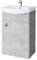 Planetmöbel Waschbecken mit Waschbeckenunterschrank/Waschtisch-Unterschrank 45cm Gäste Bad WC (Beton)