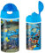 3D LiveLife Gourde - Récif de Requins de Deluxebase. Gourde plastique Océan Lenticulaire 3D avec Paille. Gourde pour enfants 600 ml avec illustrations originales de l'artiste renommé David Penfound