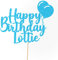 Cakeshop Personalisierte Happy Birthday Glitzer Kuchen Deko Angepasste Farbe jeder Name & jedes Alter Kuchen Dekoration für Geburtstag Party (Babyblau)